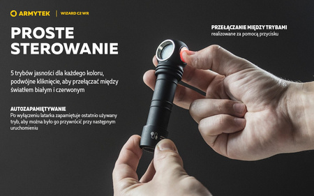 Latarka czołowa Armytek Wizard C2 WR Magnet USB Warm