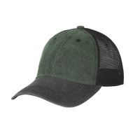 Czapka Helikon Trucker Plain - Washed Cotton - Washed Dark Green / Washed Black C