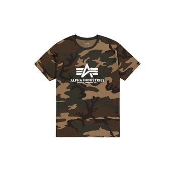 Koszulka Alpha Industries Basic Basic Big Logo Camo Woodland