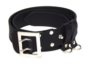 Pas skórzany stylizowany oficerski czarny